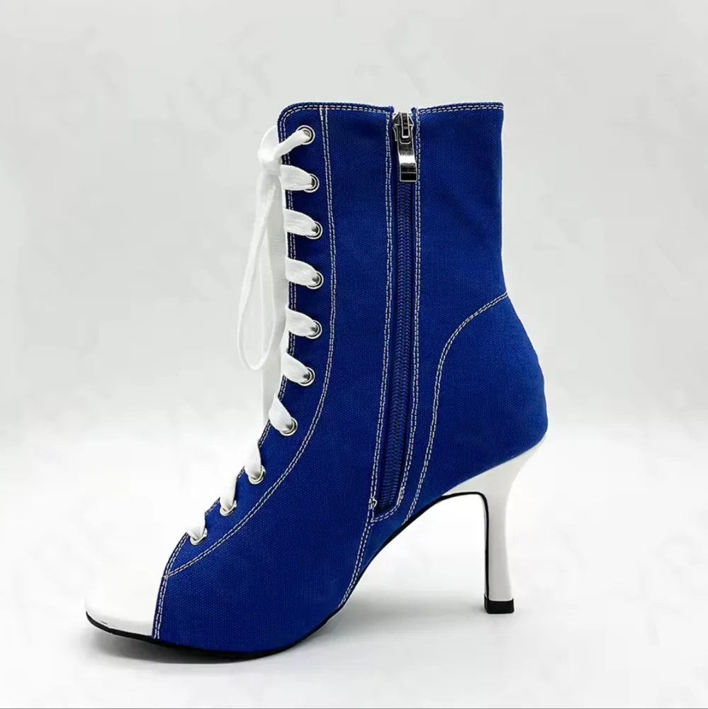 Red Lace-Up Women's Shoes - Picture 7 of 13
